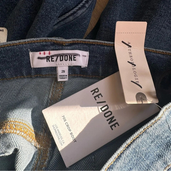 NWT REDONE 70s Crop Boot Jeans Denim 29 - Picture 11 of 16